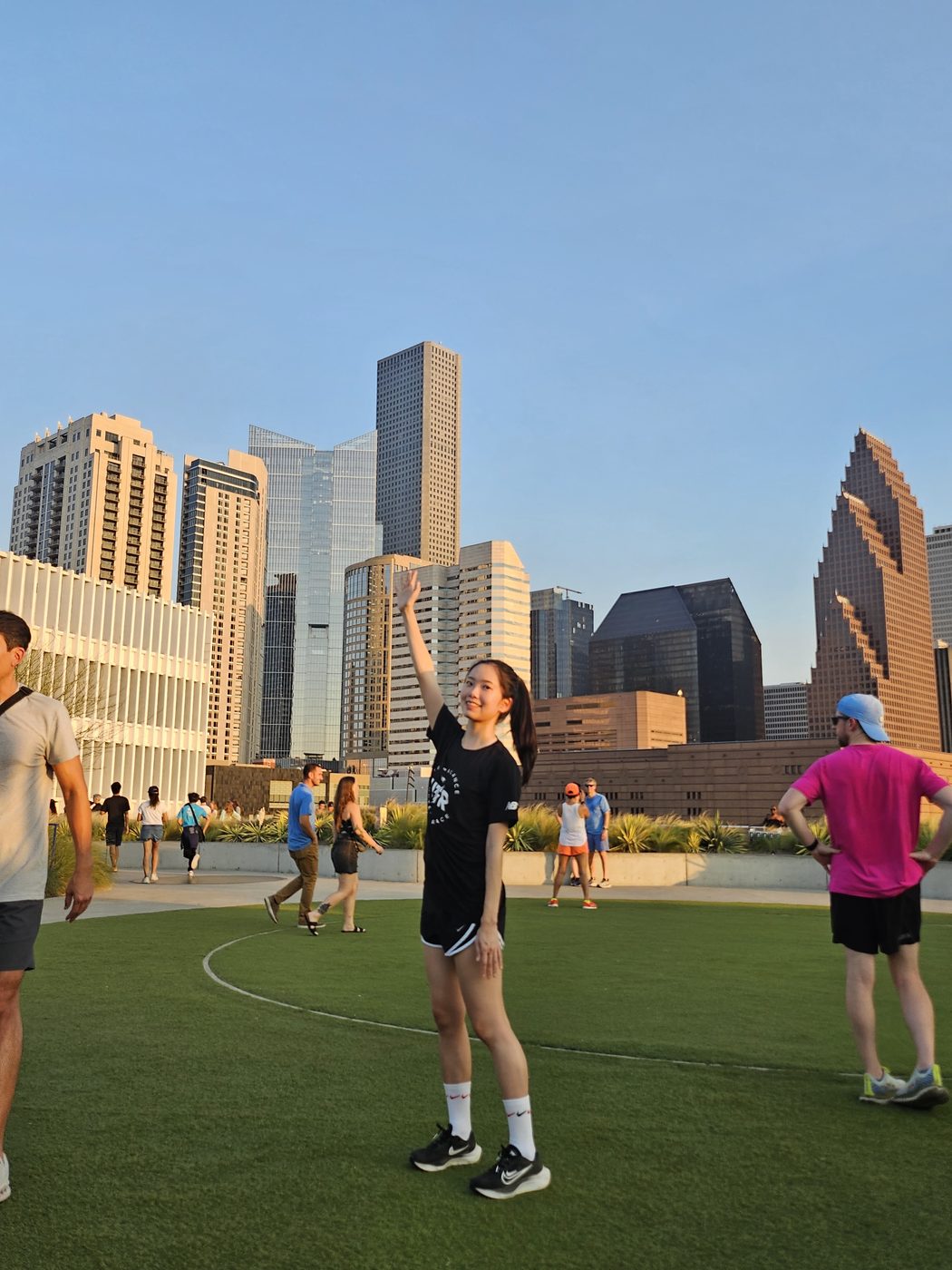 An evening run in downtown Houston.