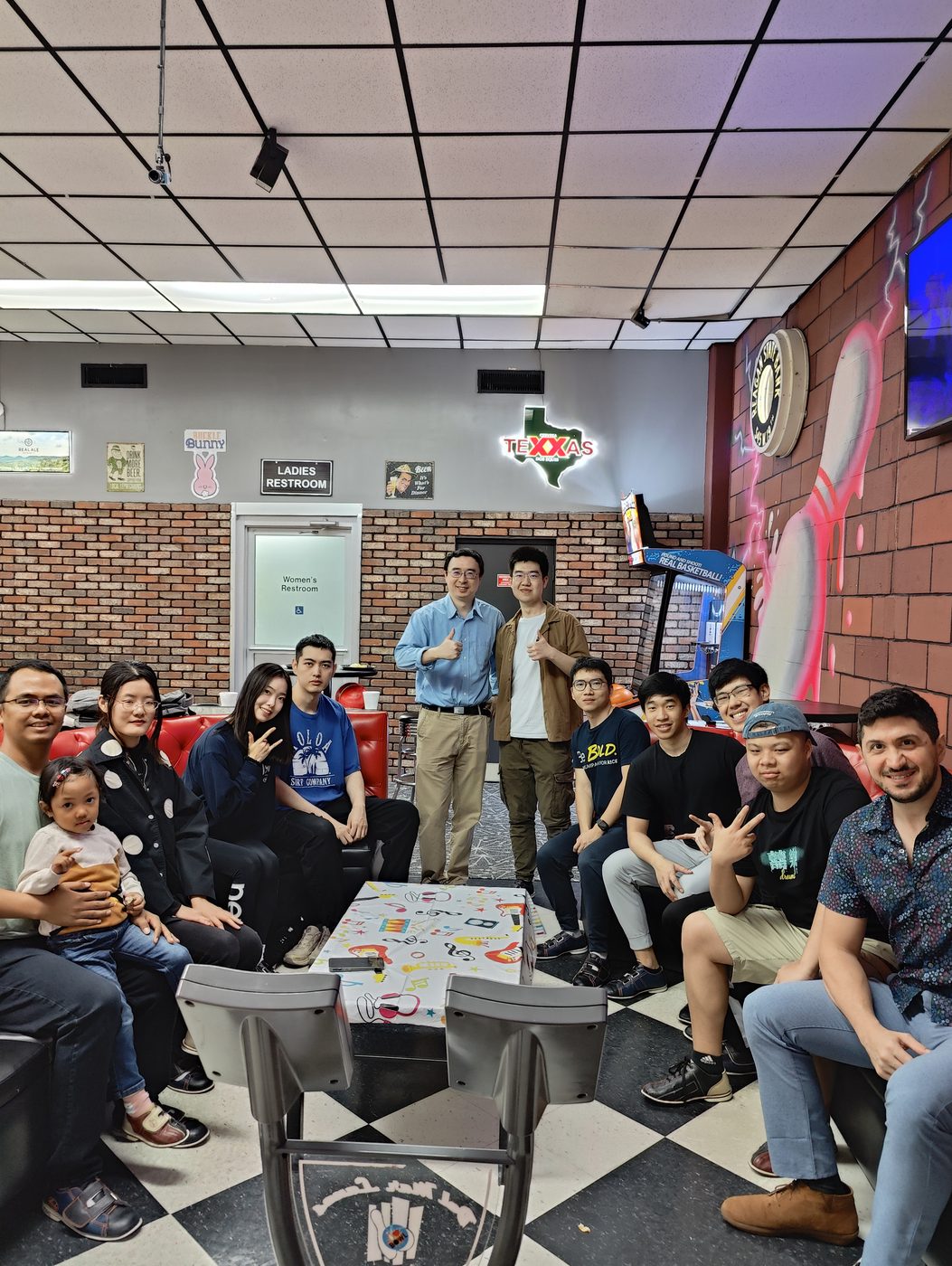 Bowling night with the Tang group at Rice, Houston.